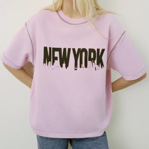 Maglione Donna New York Print – Pullover In Misto Cotone – Taglie 8-12 UK (S/M/L) – 1977